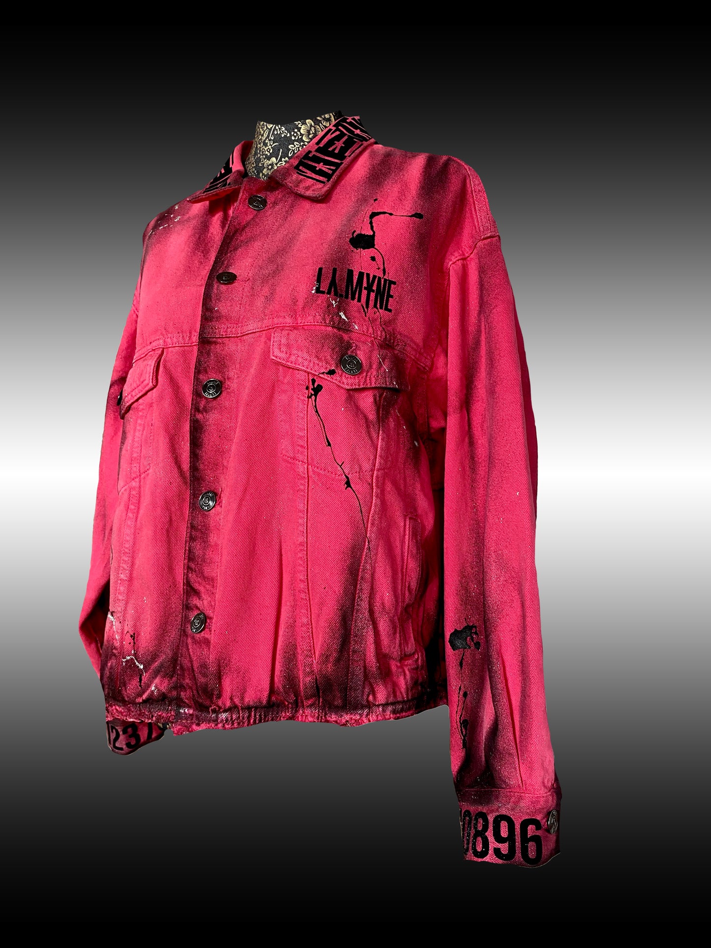 Pink Skull denim jacket