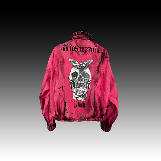 Pink Skull denim jacket