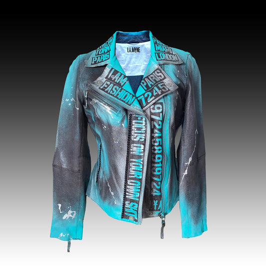 Turquoise - leather jacket