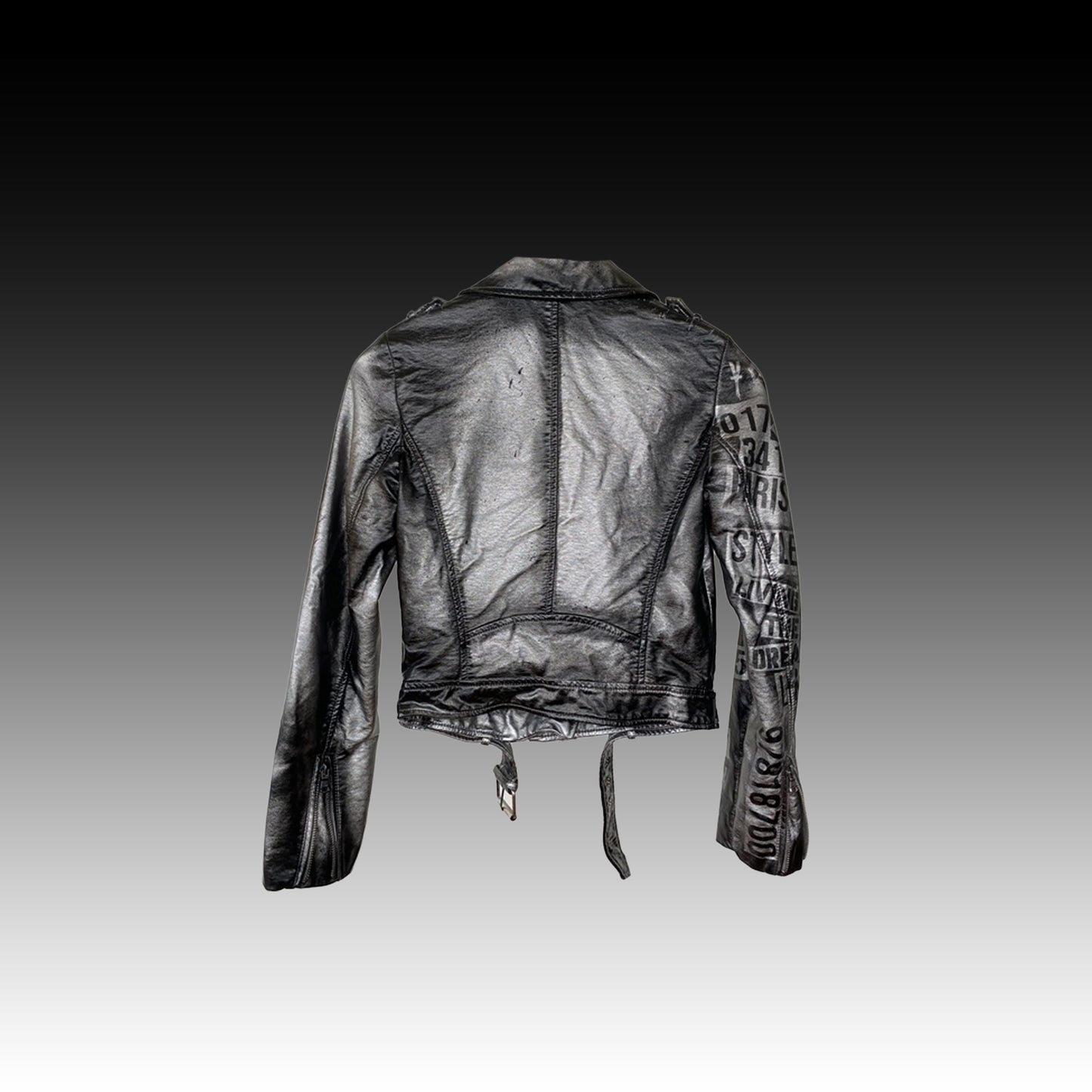 Silver - leather jacket